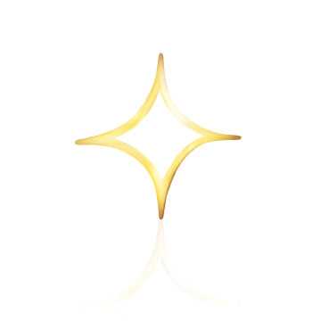 Zahnschmuck 4 punkt Sparkle Outline 18kt Gold