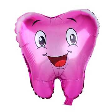 Folienballon Zahn Pink